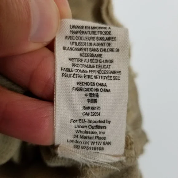 Free People Embellished Military Shirt Jacket Women Sz XS Beige Button Up Boho - Picture 13 of 13